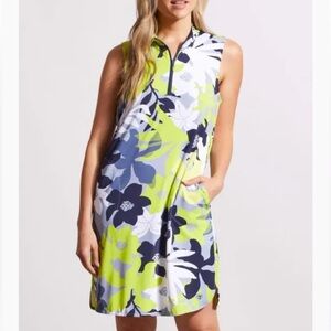 Tribal Floral performance/ sport Dress - Yellow and Gray size S